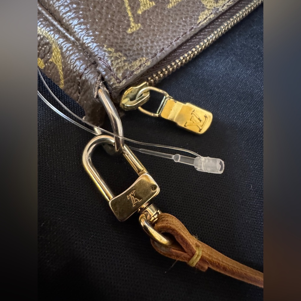 Louis Vuitton LV Monogram Brown and Gold Pouchette & LV Strap with COA - Picture 7 of 17